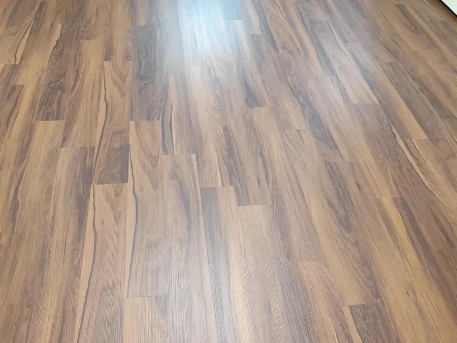 New plank floor installed in a bright room